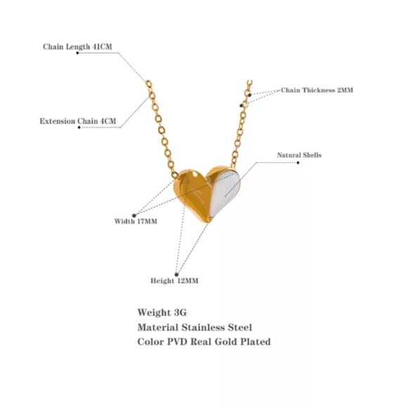 Love Gold Plated Heart Necklace - Picture 5 of 5